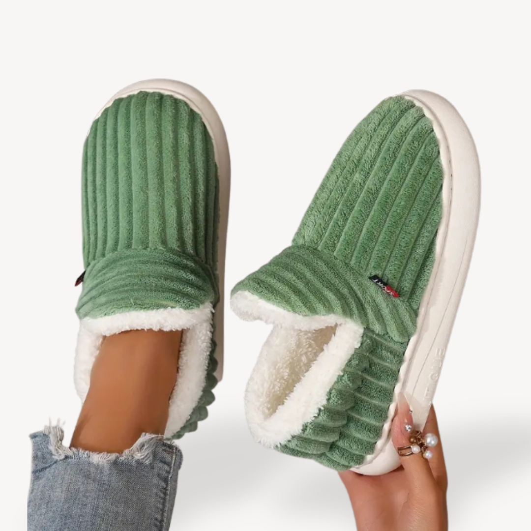 Women's Fleece Orthopedic Lined Corduroy House Boots | Loravelle