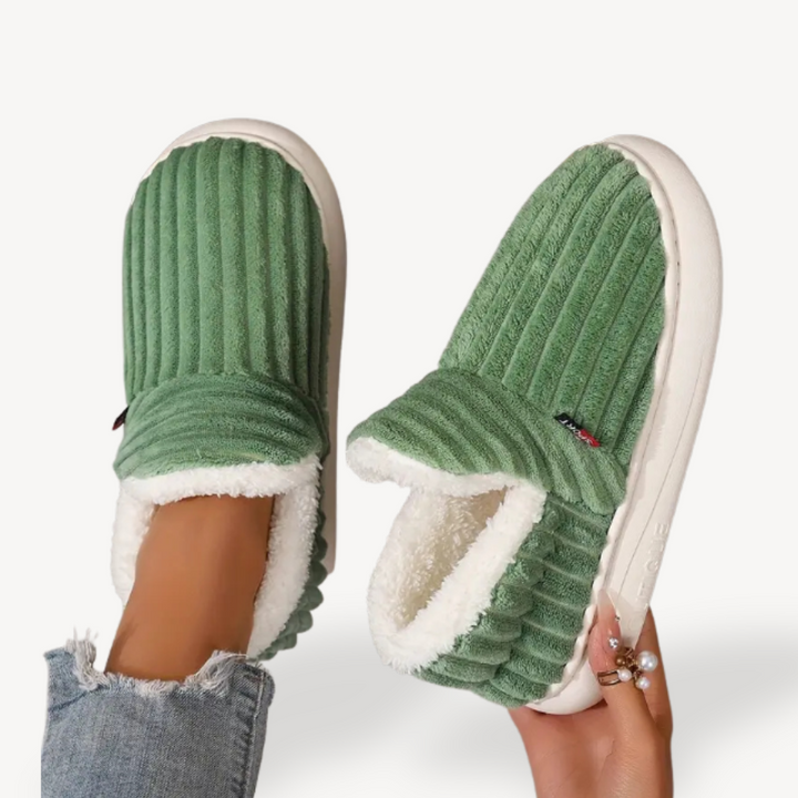 Women's Fleece Orthopedic Lined Corduroy House Boots | Loravelle