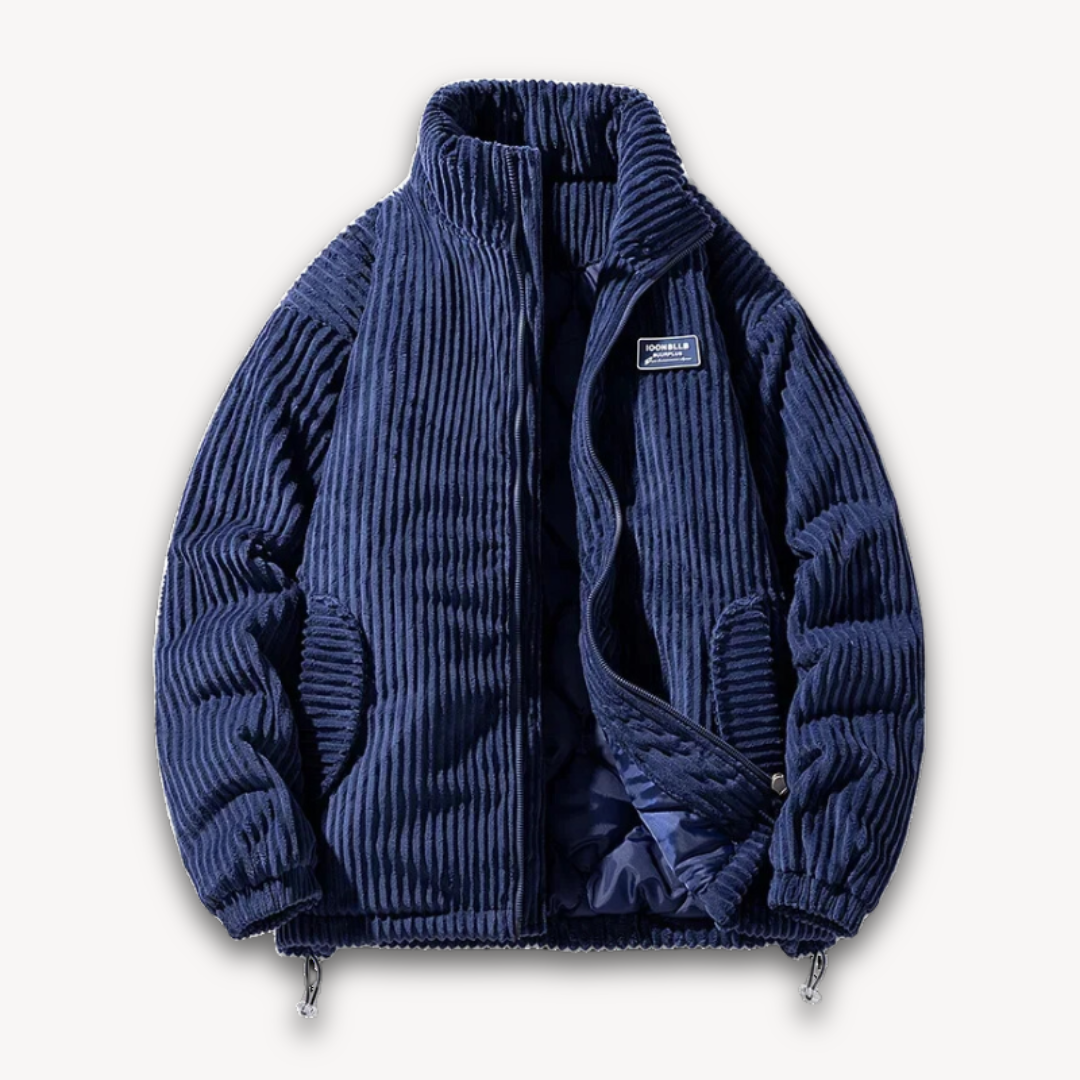 Loravelle | Men's Corduroy Quilted Jacket - Winter Warmth & Urban Style - Adult Outerwear