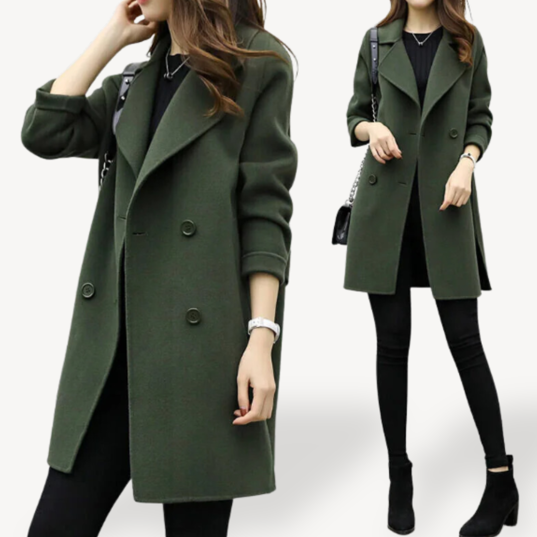 Classic Wool Blend Women's Coat | Loravelle