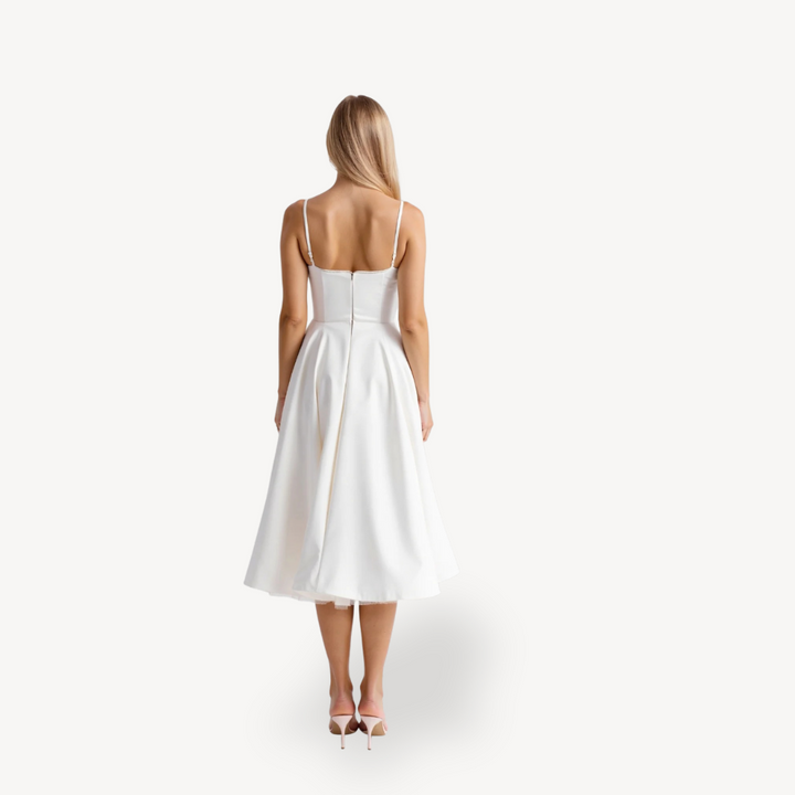 Women's A-Line Midi Dress Cotton Pockets | Loravelle