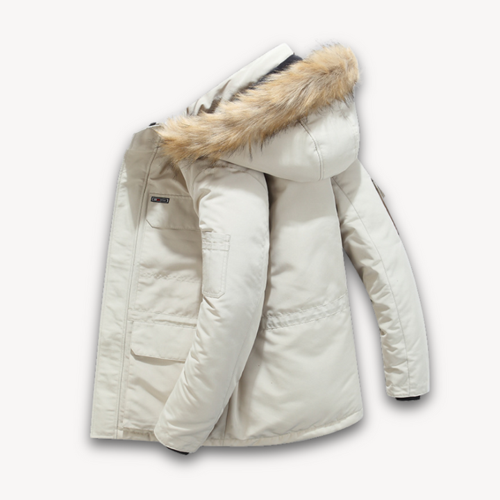 Loravelle | Men's Winter Parka Jacket with Faux Fur Hood - Waterproof