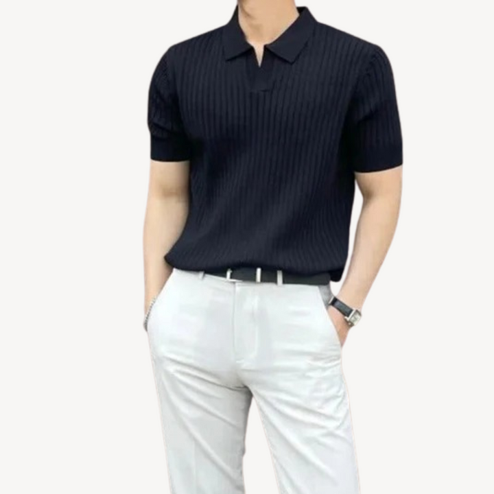 Men's Slim Fit Knit Polo Shirt | Loravelle