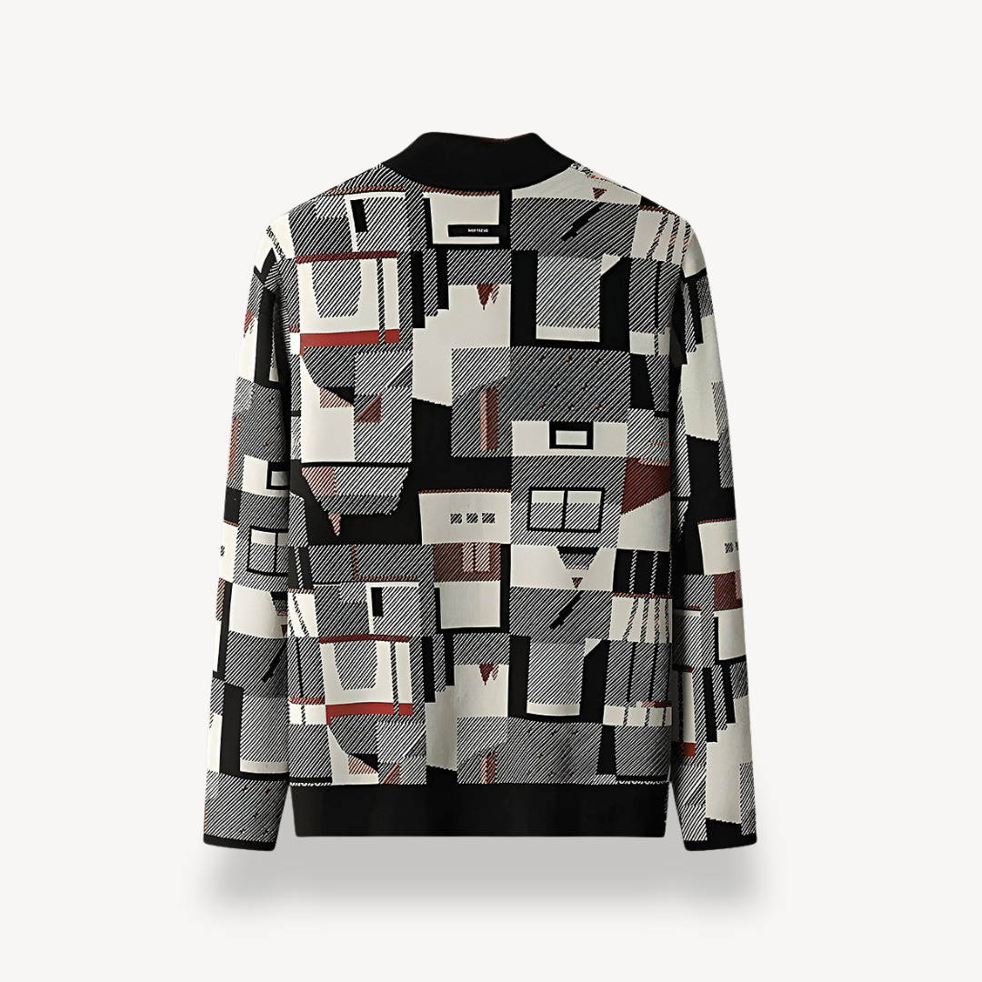 Men's Geometric Print Cardigan | Loravelle
