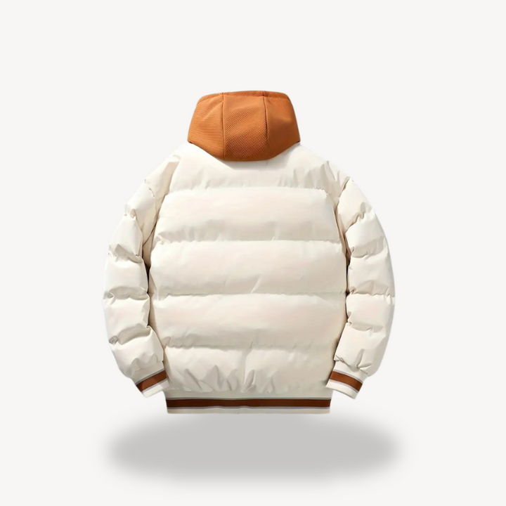 Men's Puffer Varsity Jacket with Hoodie | Loravelle