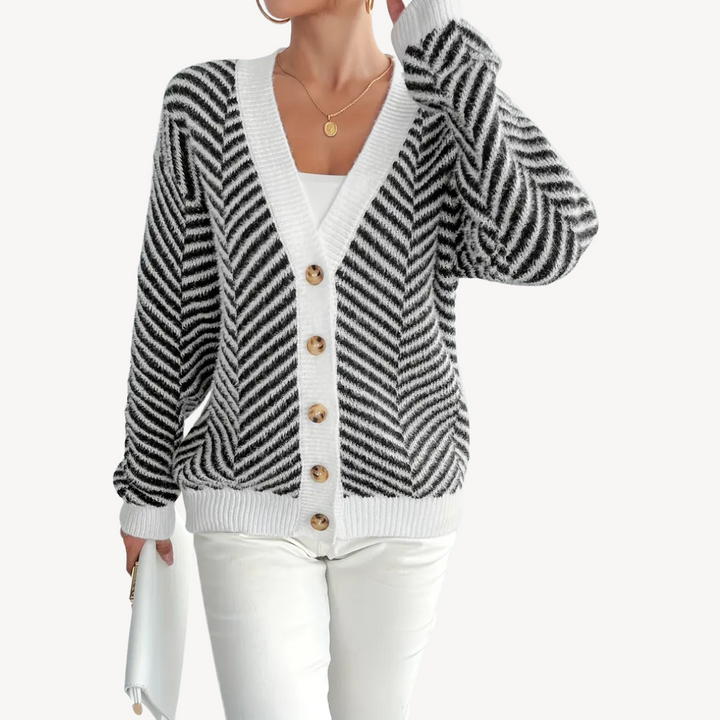 Women's  Full Zip Fleece Lined Knit Cardigan | Loravelle