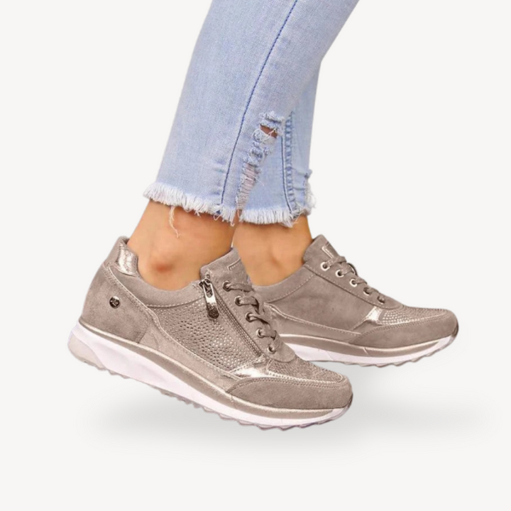 Women's Orthopedic Suede Wedge Sneakers | Loravelle