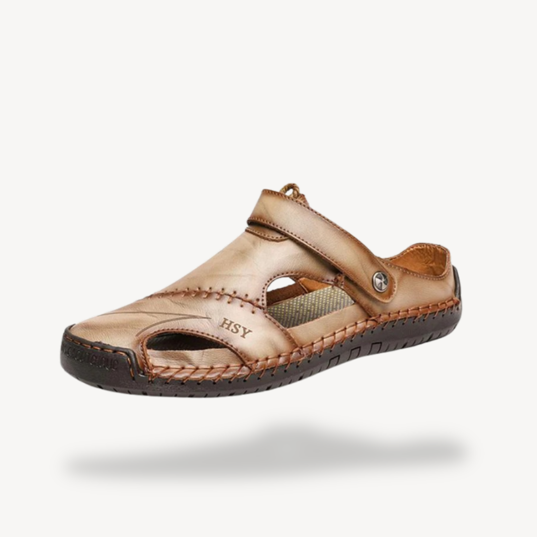 Men's Leather Closed Toe Fisherman Sandals | Loravelle