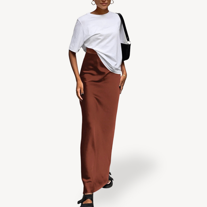 Women’s Maxi Satin Skirt | Loravelle