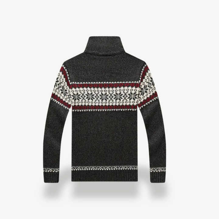 Nordic Knit Full-Zip Sweater Men | Loravelle