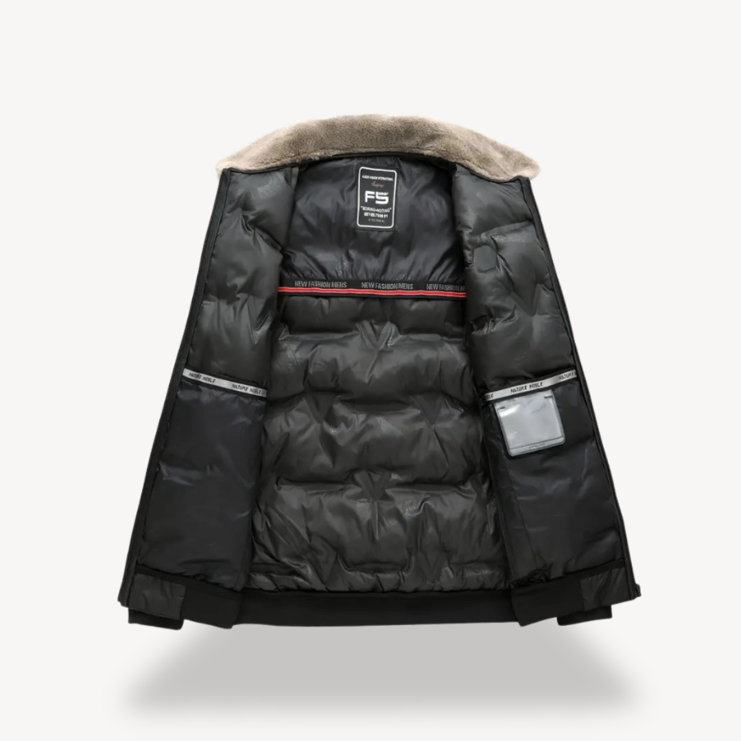 Men's Winter Parka with Faux Fur Hood | Loravelle