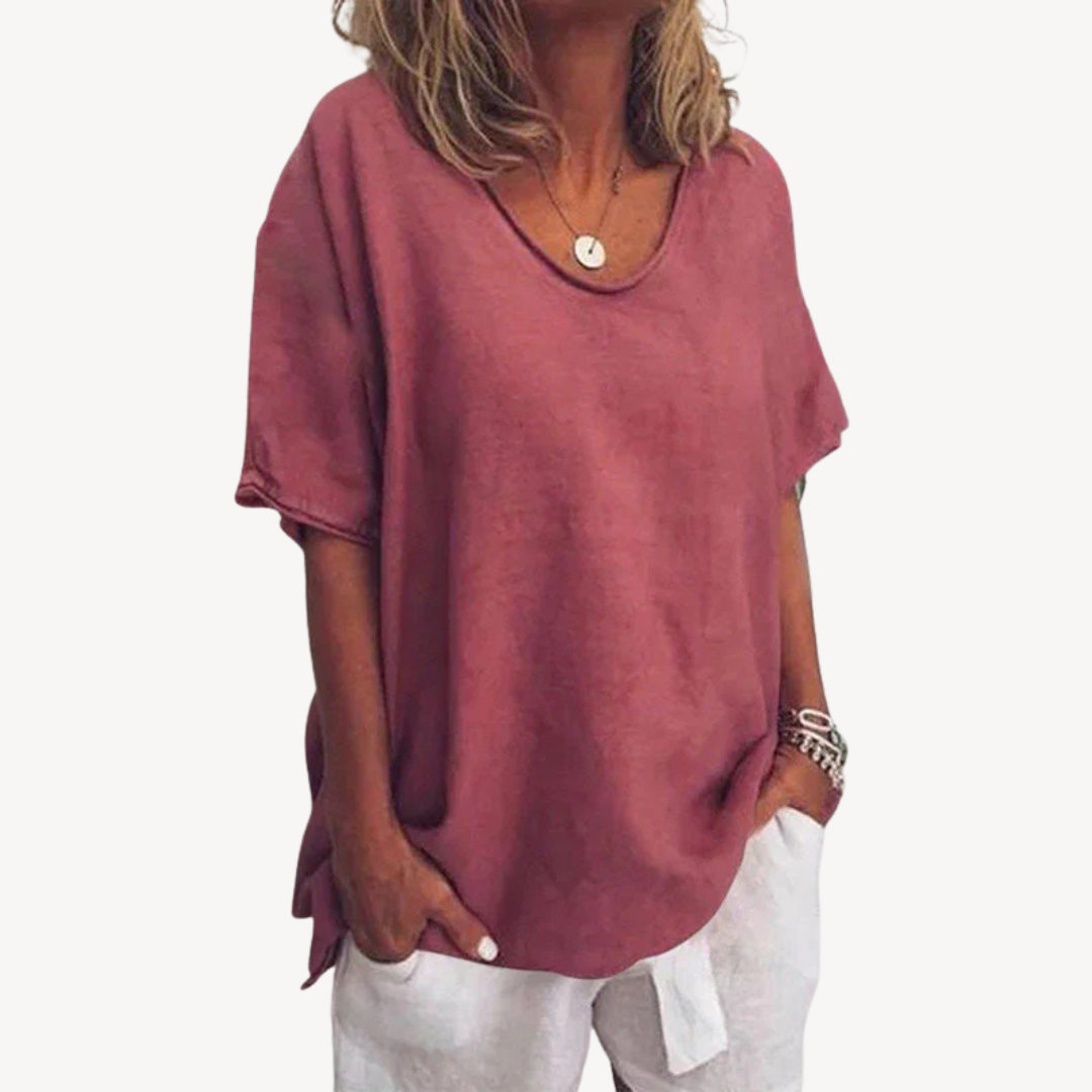 Cotton Blend Loose T-Shirt Women | Loravelle