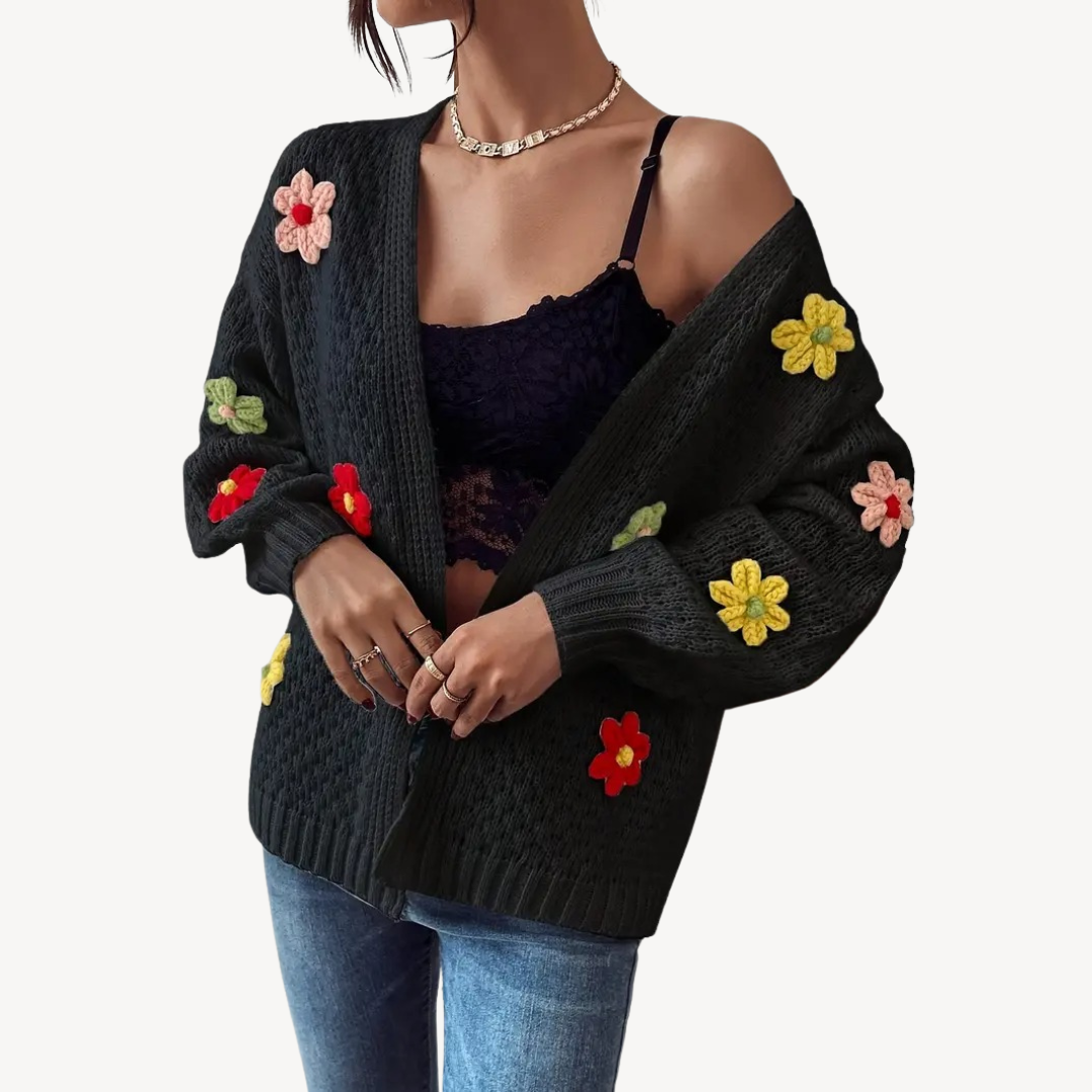 Floral Embroidered Cardigan for Women | Loravelle