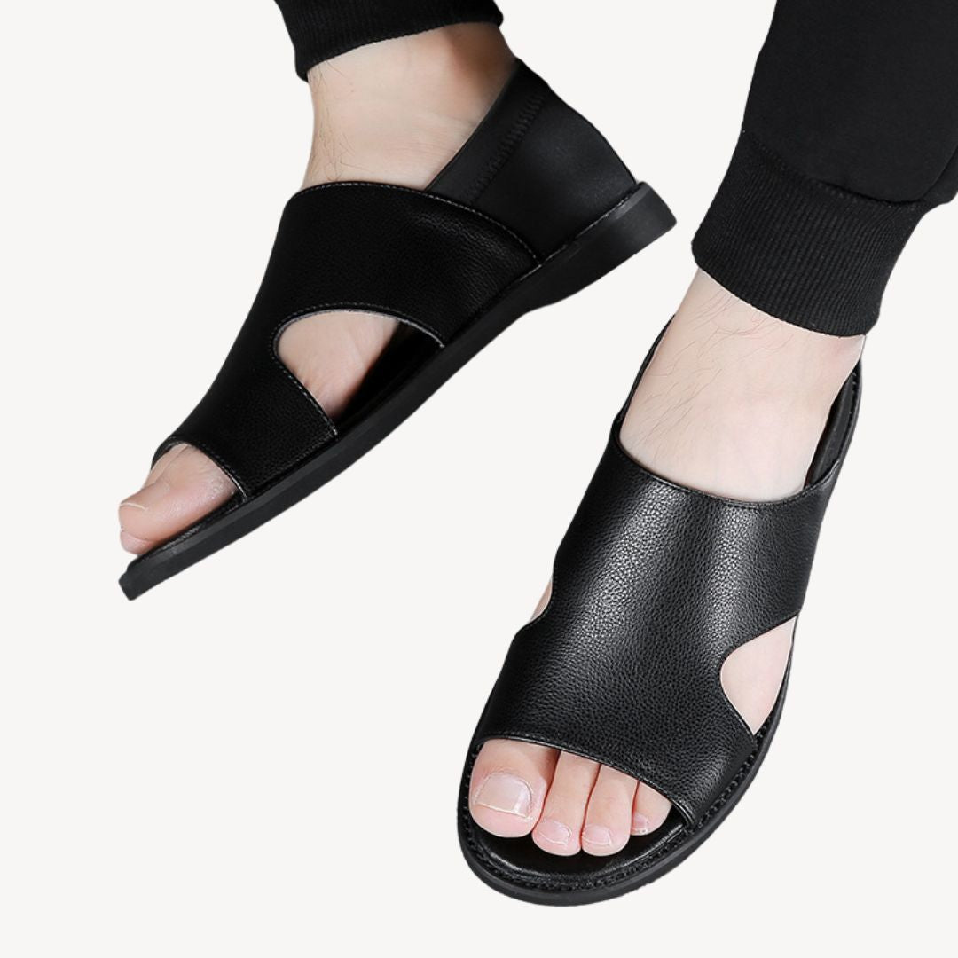 Men's Leather Orthopedic Slip-On Sandals | Loravelle