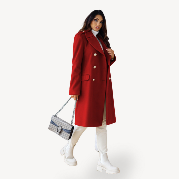 Women's Double-Breasted Wool Coat | Loravelle