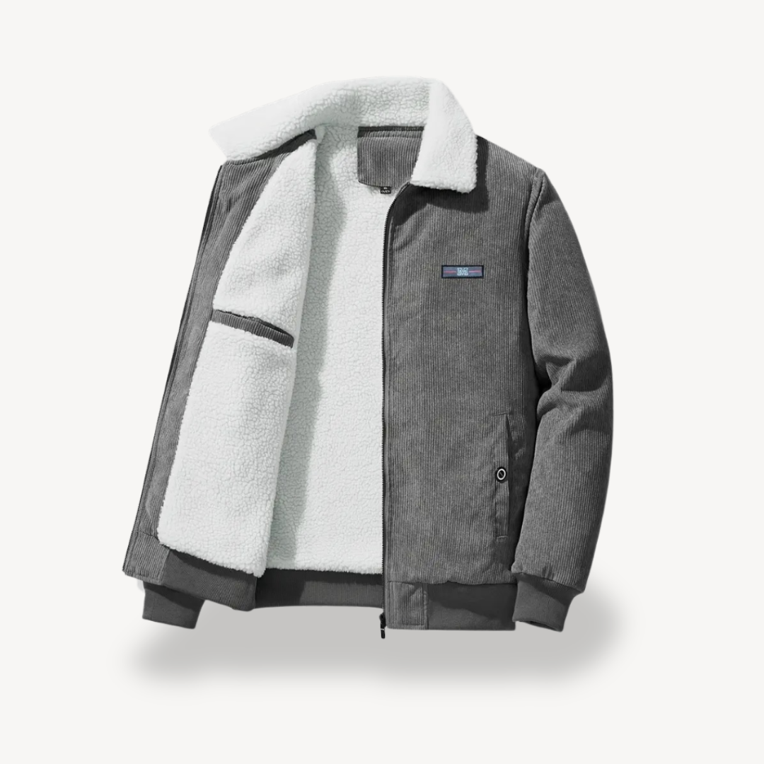 Men's Corduroy Sherpa Lined Bomber Jacket | Loravelle
