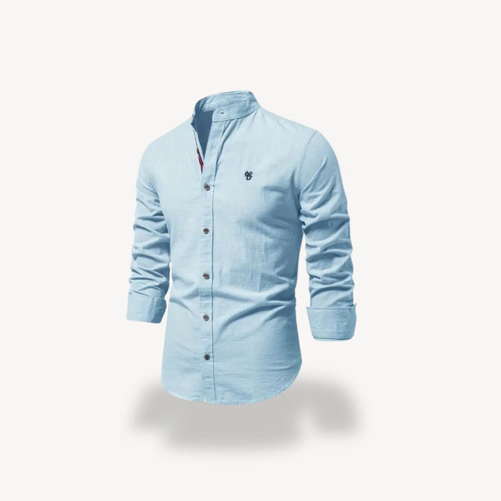 Men's Casual Mandarin Collar Shirt | Loravelle