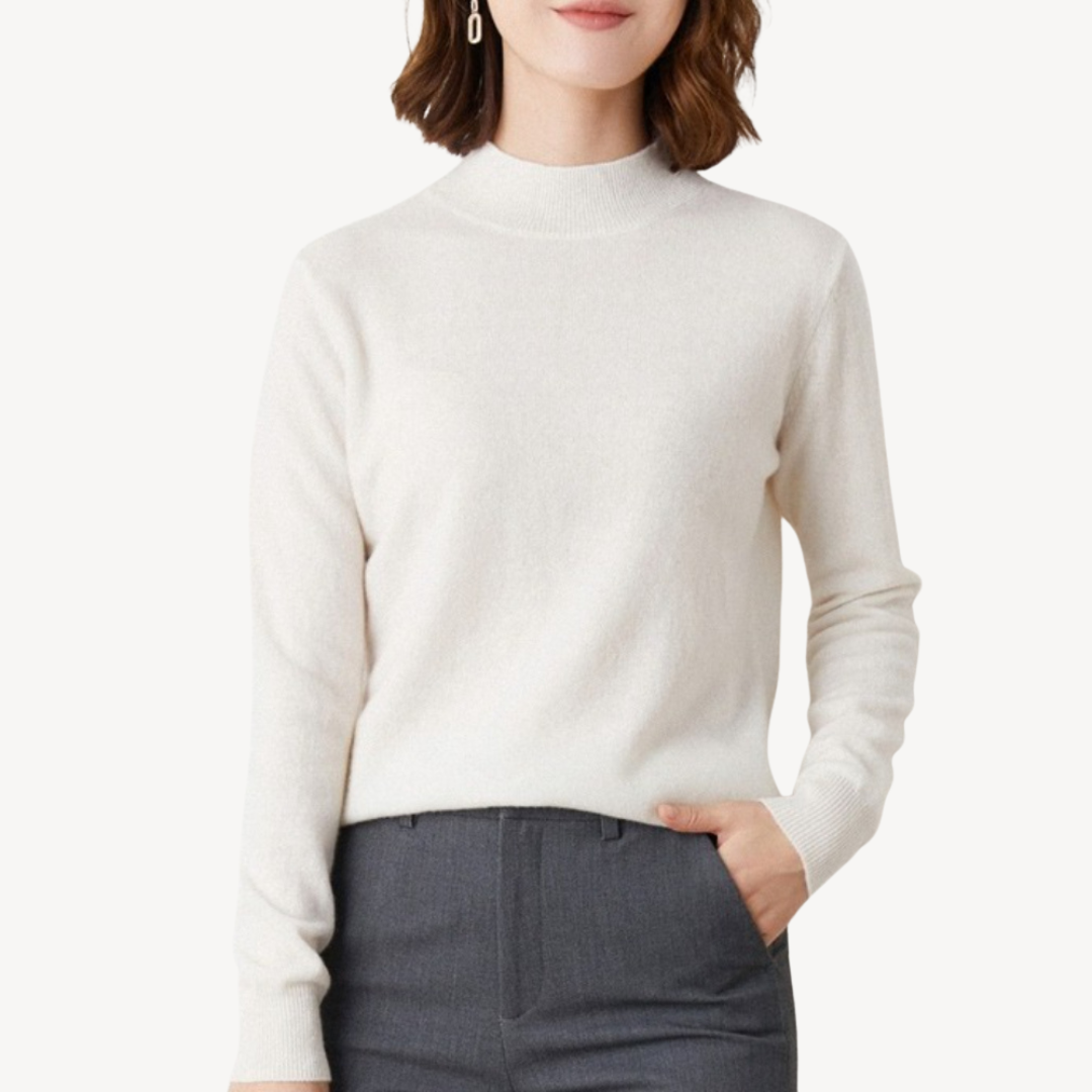 Mock Neck Cashmere Sweater Women | Loravelle