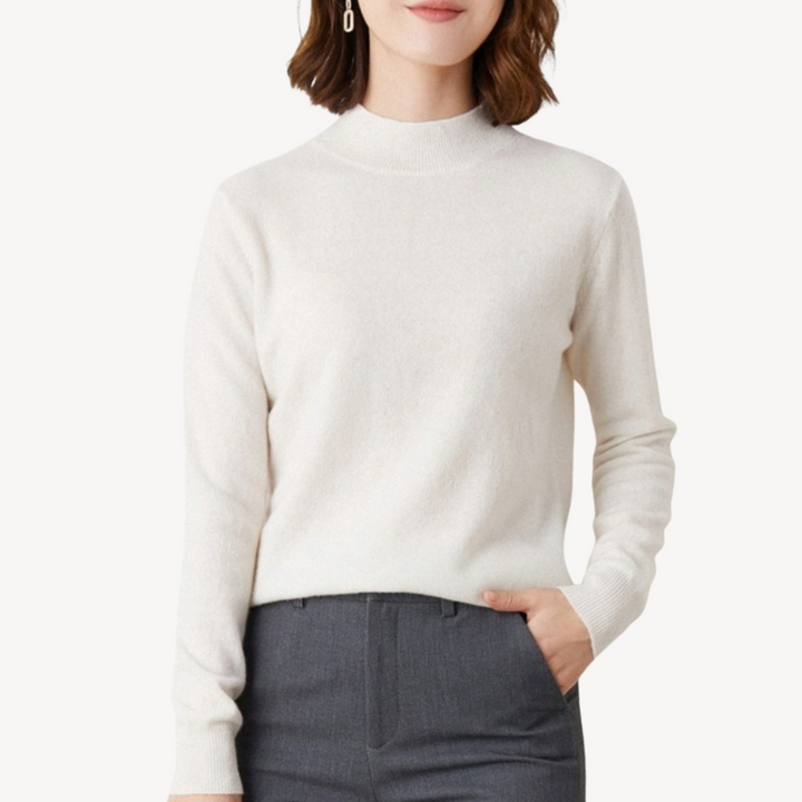 Mock Neck Cashmere Sweater Women | Loravelle