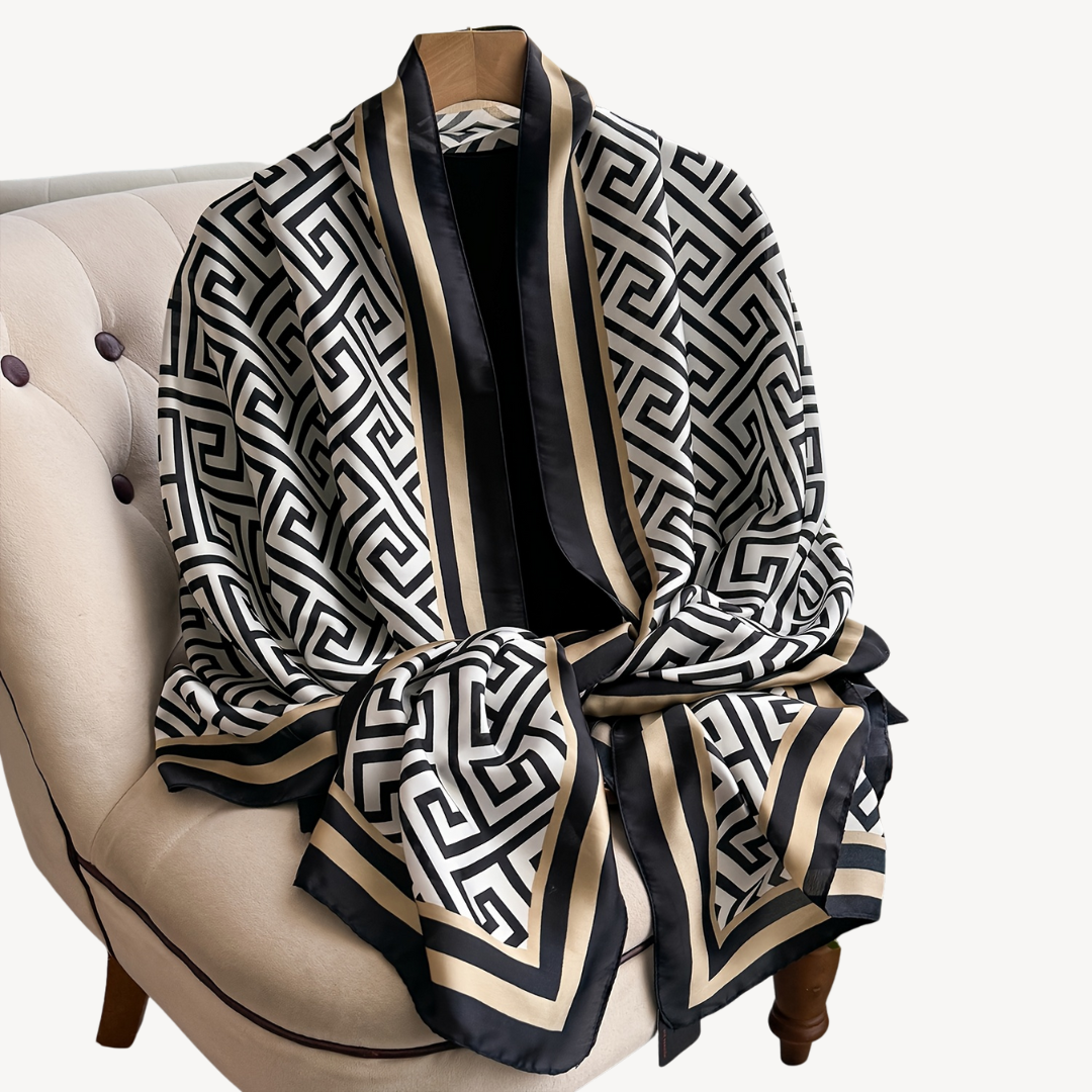 Women's Geometric Print Polyester Scarf | Loravelle