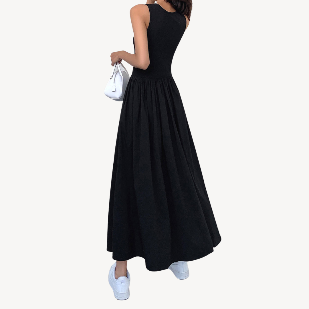 Women’s Solid Sleeveless A-line Maxi Dress | Loravelle