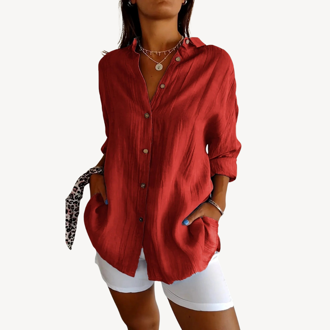 Button-Up Casual Blouse Women | Loravelle