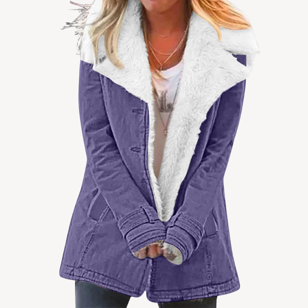 Women's Sherpa Lined Denim Jacket | Loravelle