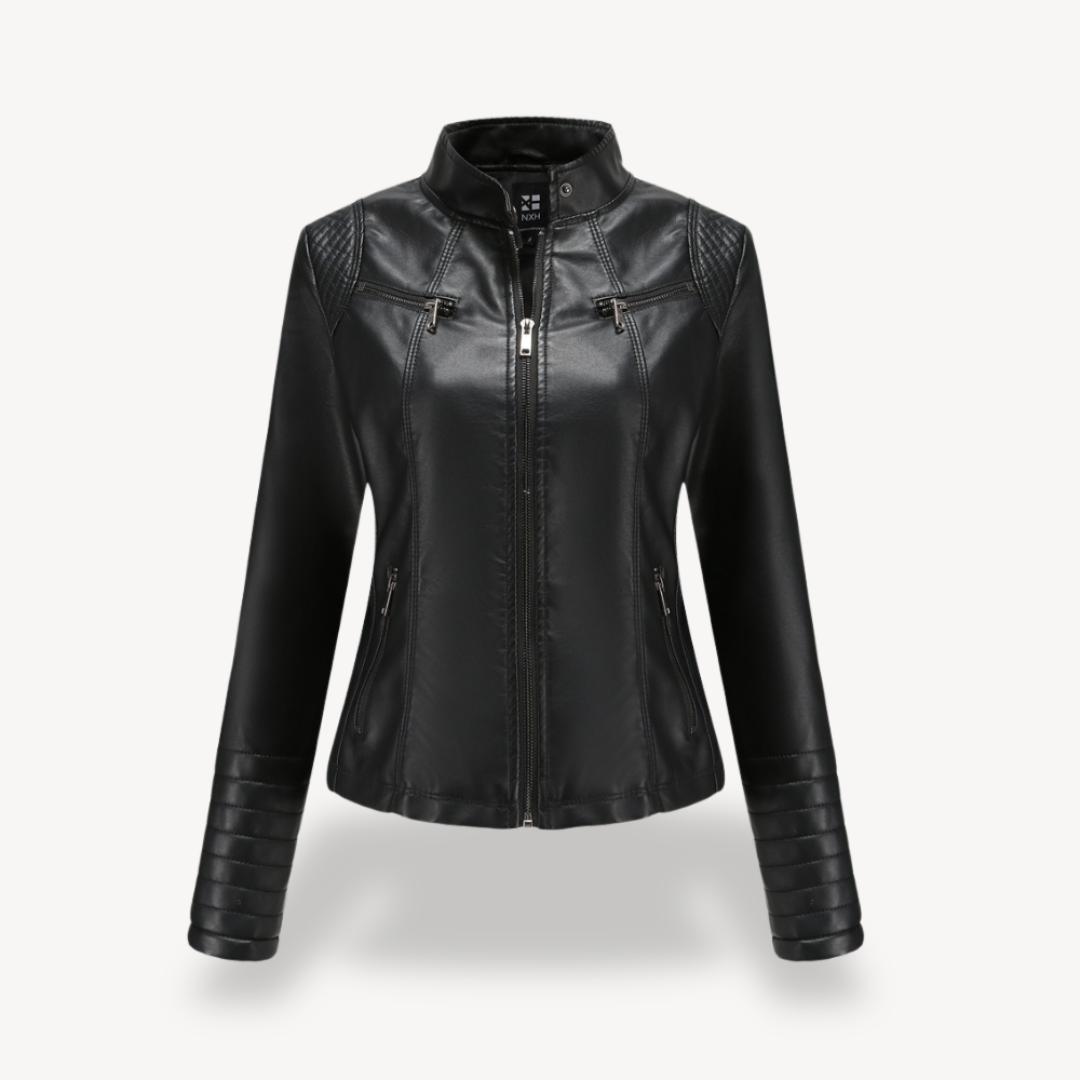 Classic Biker Faux Leather Jacket Women | Loravelle