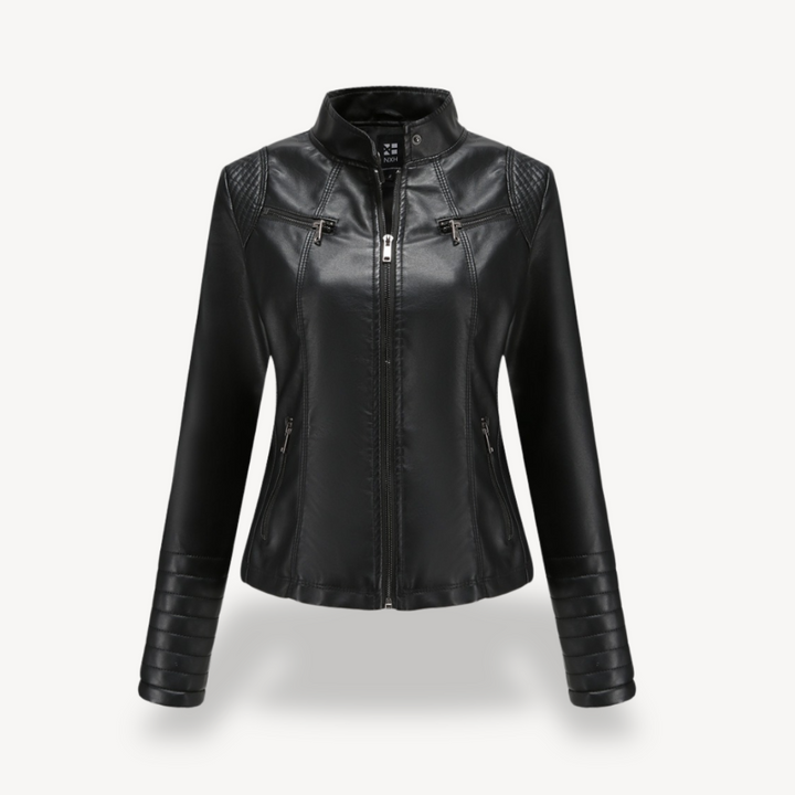 Classic Biker Faux Leather Jacket Women | Loravelle