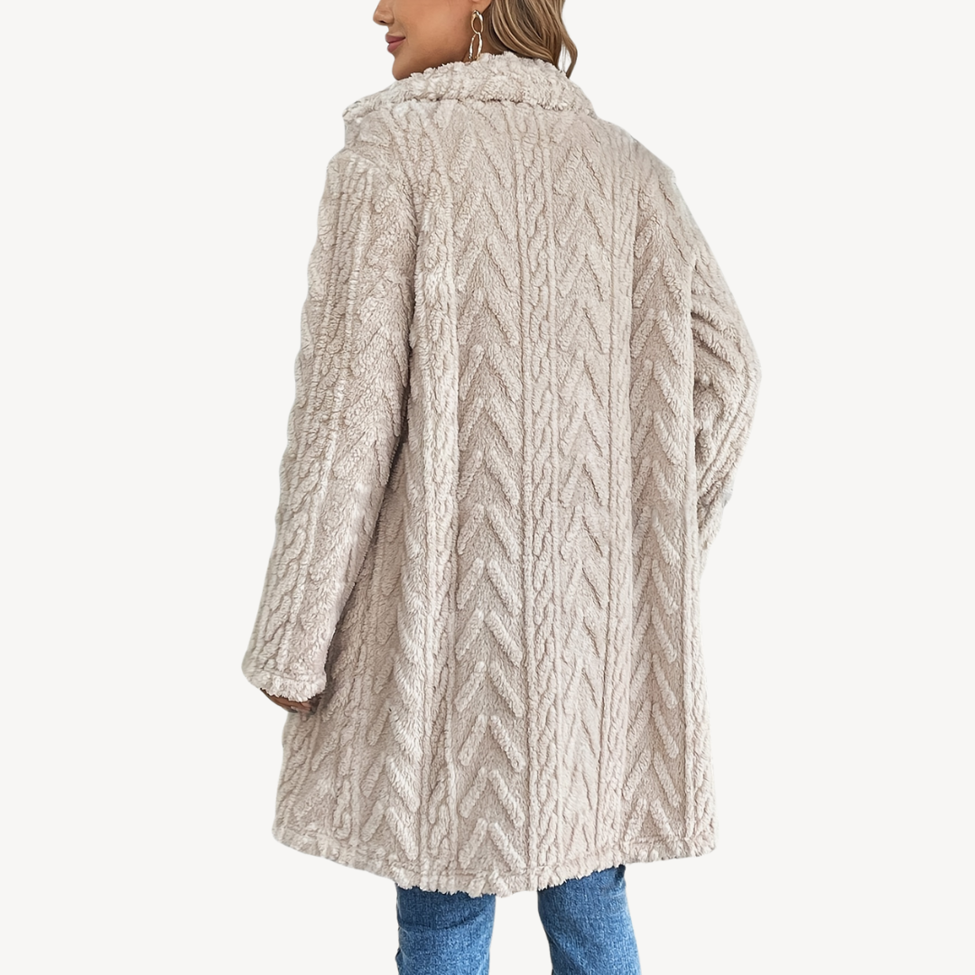 Double-Breasted Fuzzy Coat for Women | Loravelle