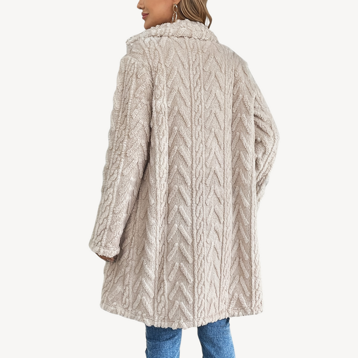 Double-Breasted Fuzzy Coat for Women | Loravelle