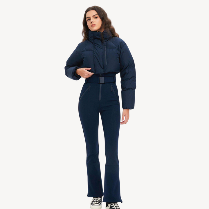 Women's Puffer Jacket with Belted Pants | Loravelle