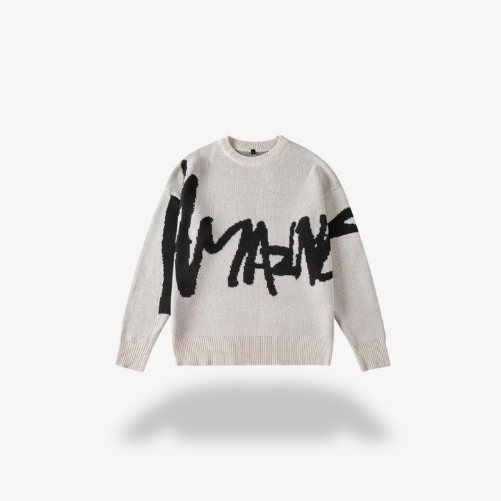 Men's Graffiti Print Knit Sweater | Loravelle