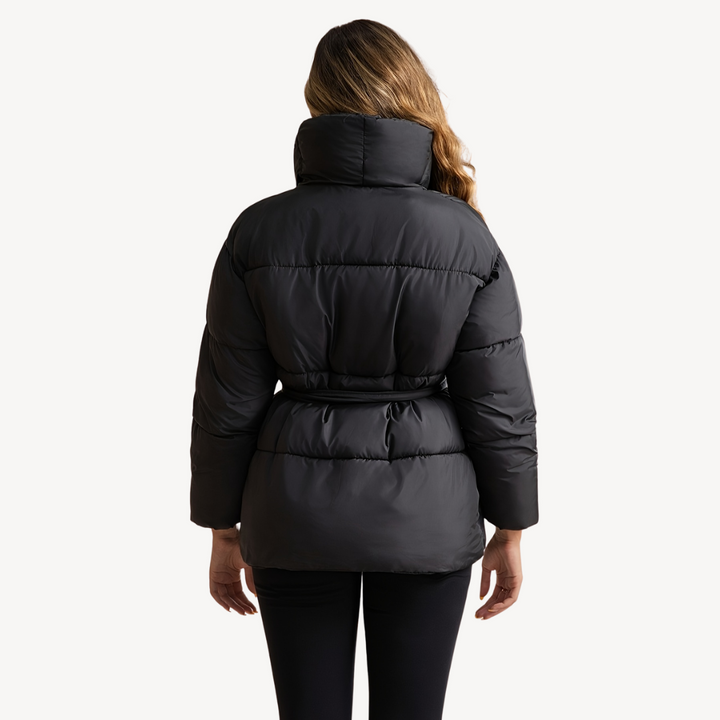 Women's Puffer Jacket with Belt | Loravelle
