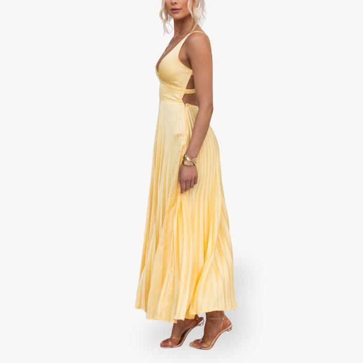 Women's Pleated Chiffon Midi Dress | Loravelle