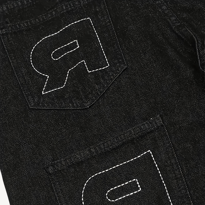 Men's Y2K Black Denim Bat Wing Shorts | Loravelle