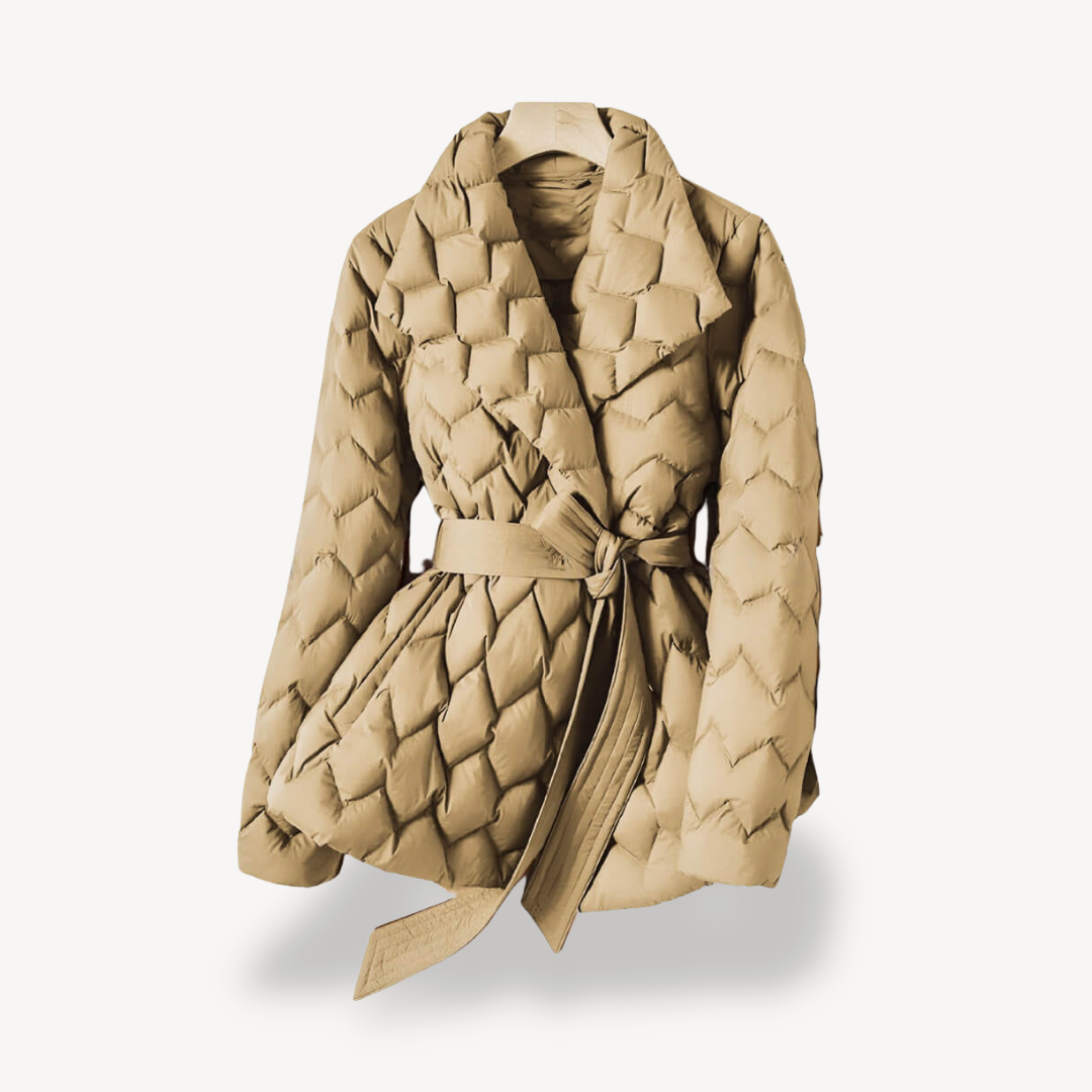 Women’s Quilted Puffer Belted Jacket | Loravelle