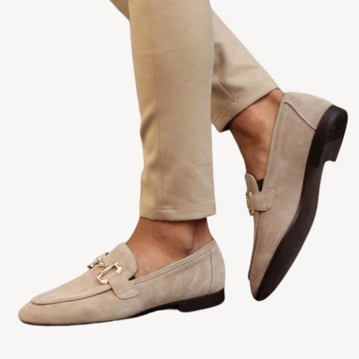 Suede Buckle Orthopedic Loafers Men | Loravelle