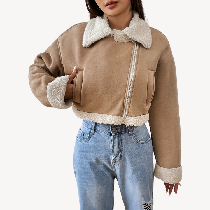 Women's Faux Fur Suede Jacket | Loravelle