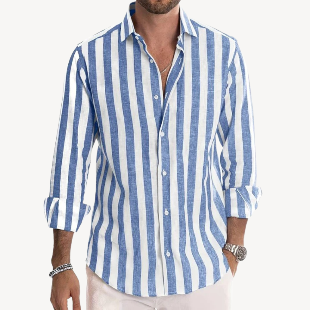 Men's Striped Long Sleeve Shirt | Loravelle