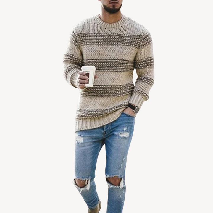 Men's Striped Knitted Sweater | Loravelle