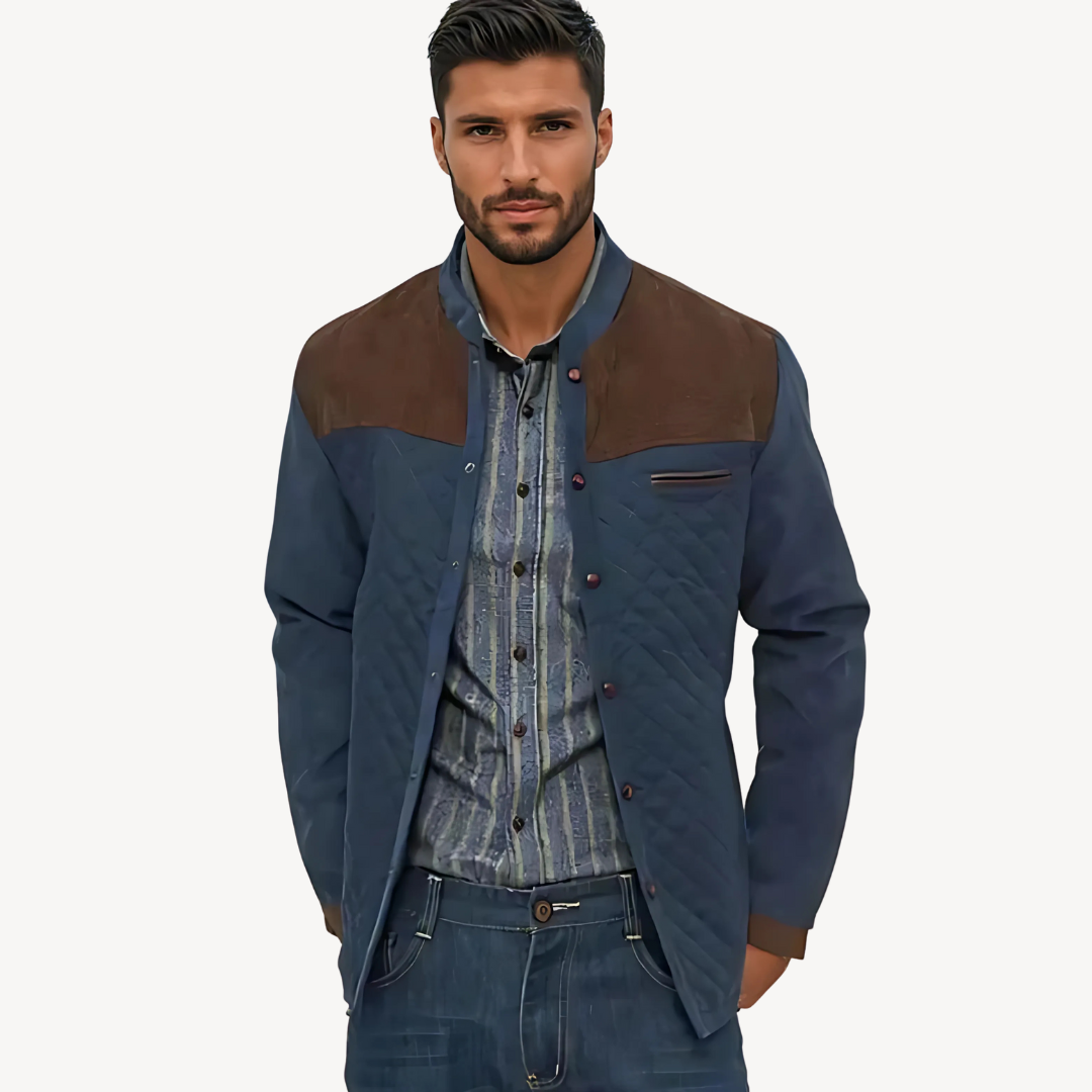 Men’s Quilted Jacket with Button Closure | Loravelle