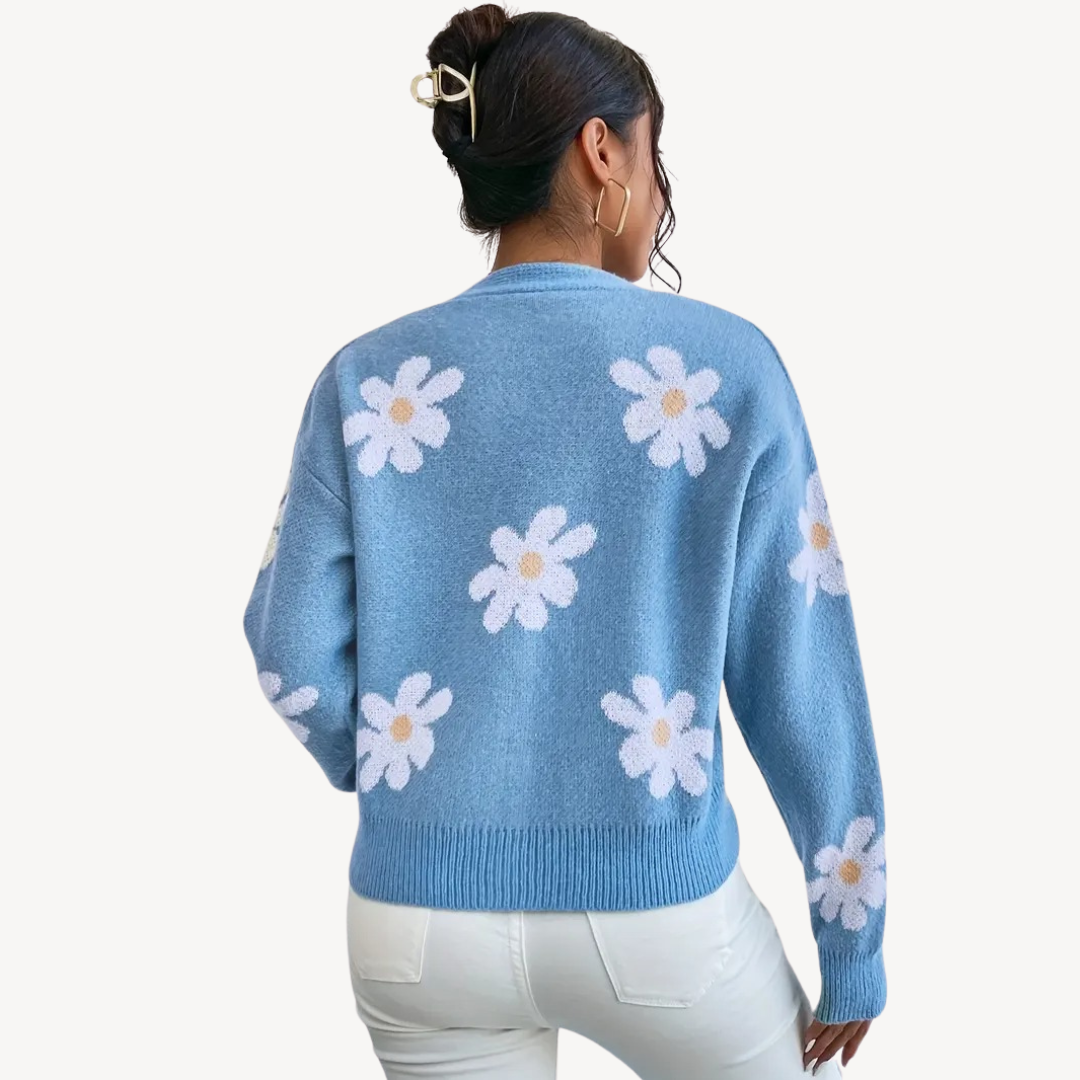 Floral Button-Front Cardigan for Women | Loravelle