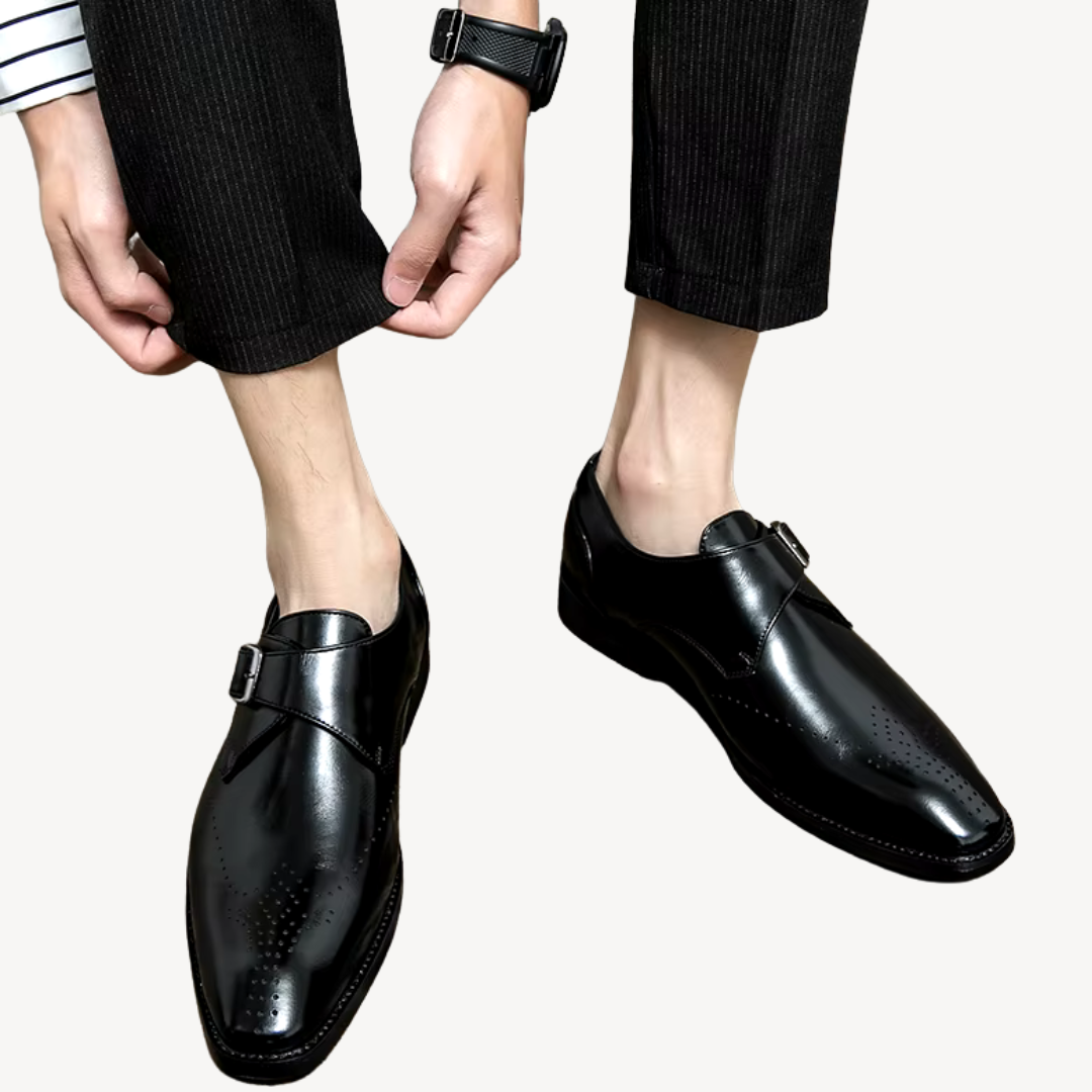 Men’s Orthopedic Leather Monk Strap Dress Shoes | Loravelle