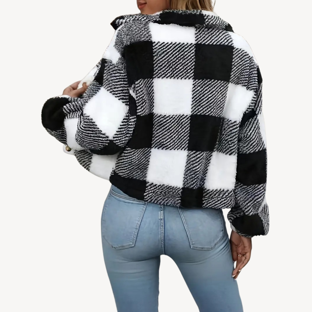 Women's Plaid Sherpa Jacket | Loravelle