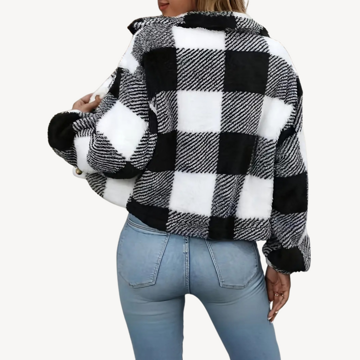 Women's Plaid Sherpa Jacket | Loravelle