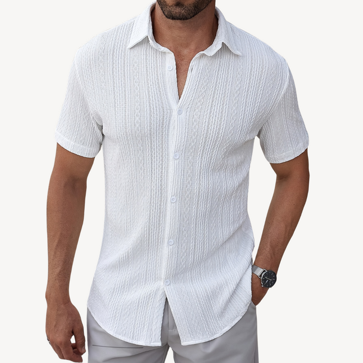Men's Textured Short Sleeve Shirt - Stylish & Comfortable | Loravelle