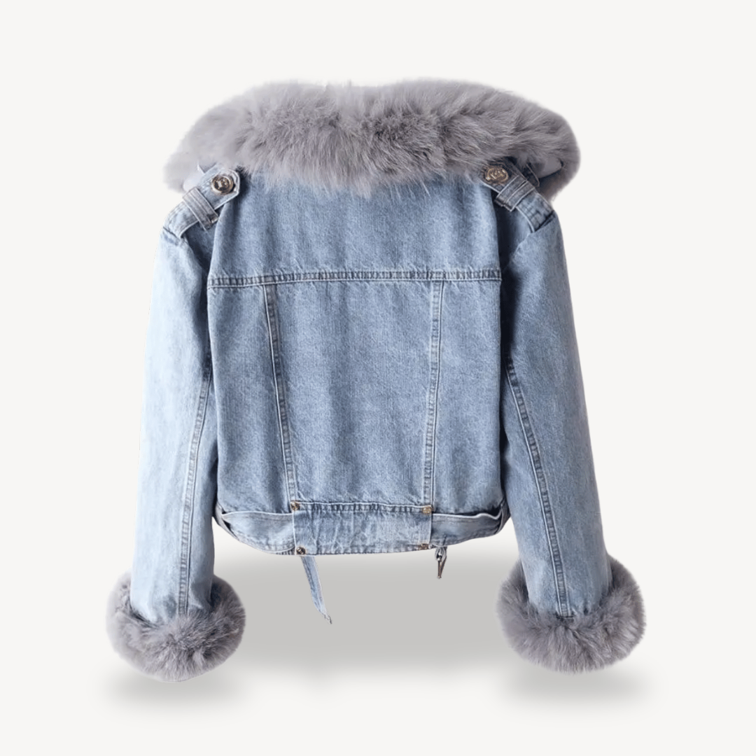 Faux Fur Lined Denim Jacket for Women | Loravelle