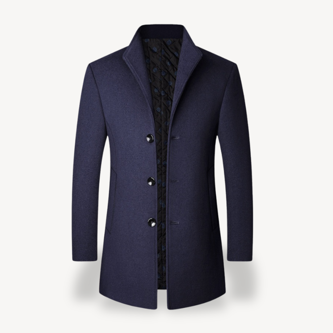 Men’s Grey Wool Blend Overcoat Formal Jacket | Loravelle