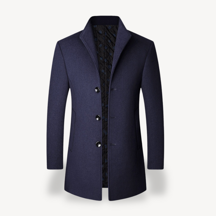 Men’s Grey Wool Blend Overcoat Formal Jacket | Loravelle